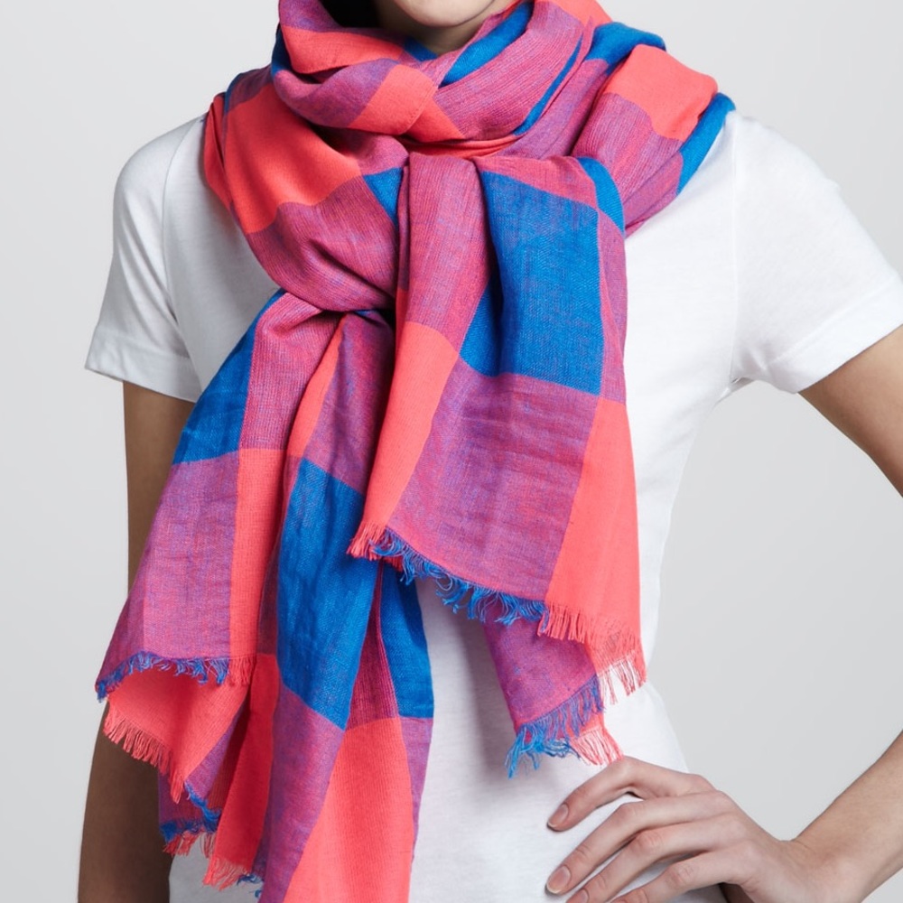 MARC By Marc Jacobs Stacey Gingham Scarf Blue/Pink